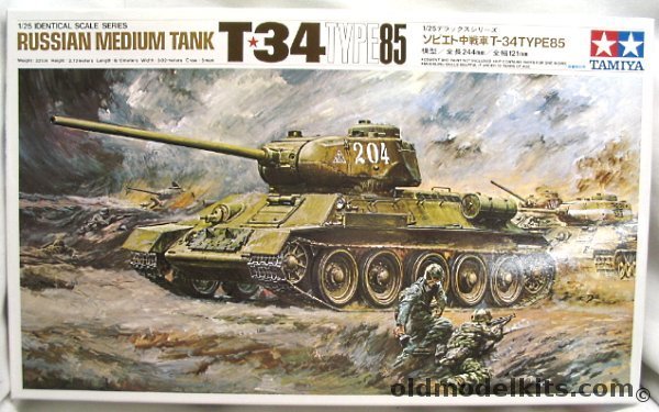 Tamiya 1/25 Russian Medium Tank T-34 Type 85 - (T34), 89569 plastic model kit